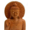 Statue Bois Bouddha Salueur sur Socle 15cm