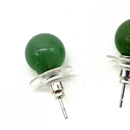 Boucles d'oreilles Perle Aventurine Verte 10mm