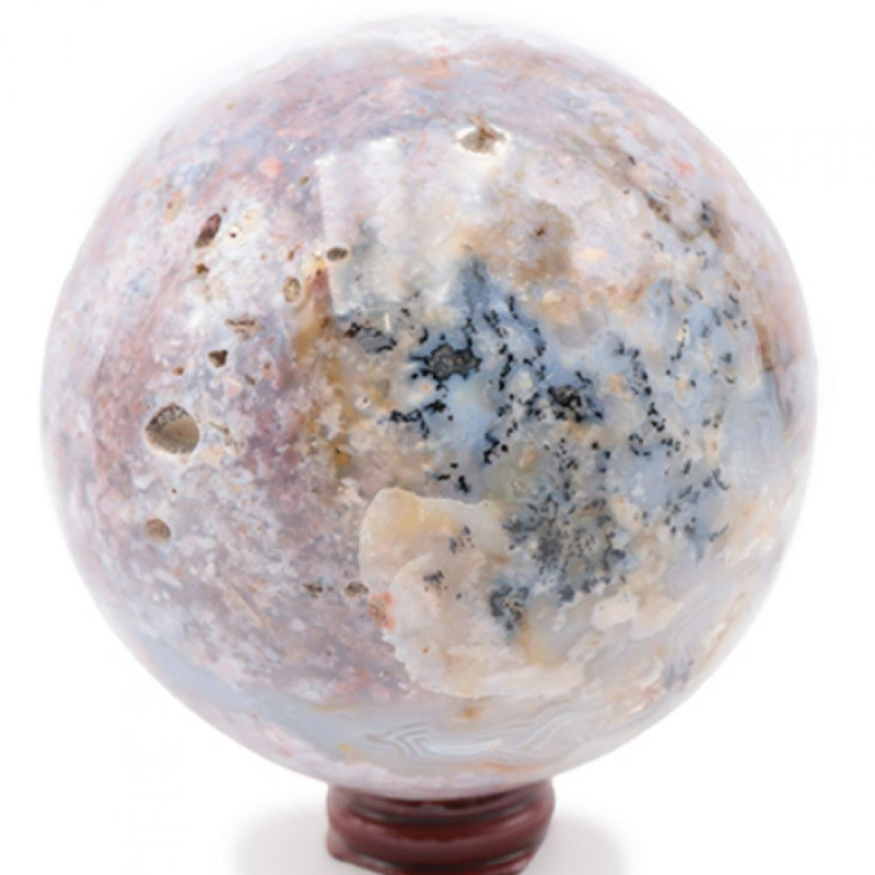 SPHÈRE N°0276 AGATE FLEUR DE CERISIER A 1260G