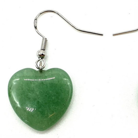 Boucles d'oreilles Coeur Aventurine 4cm