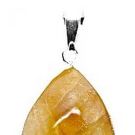 Pendentif Citrine Chauffée Plaqué Argent