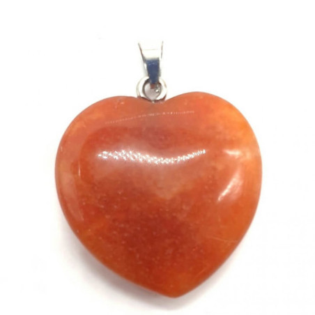 Pendentif Coeur Aventurine Orange 2.5cm