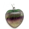 Pendentif Coeur Fluorite Multi 2.5cm