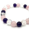 Bracelet Améthyste, Cristal, Quartz Rose perles 8mm