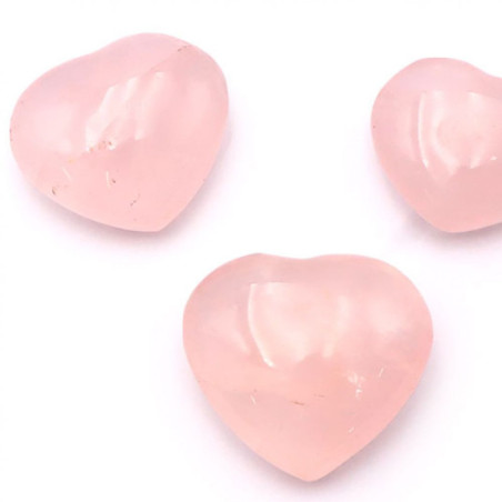 GALET COEUR 25 À 35MM QUARTZ ROSE A+