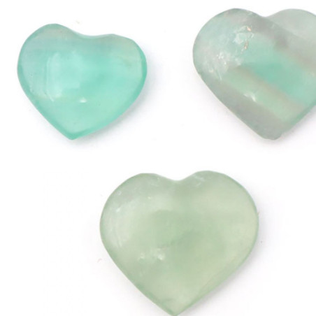 GALET COEUR 25 À 35MM FLUORINE VERTE A