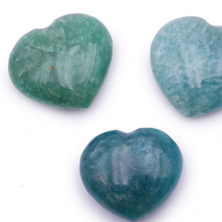 GALET COEUR 25 À 35MM AMAZONITE A+