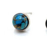 Boucles d'oreilles Argent 925 Turquoise ronde polie