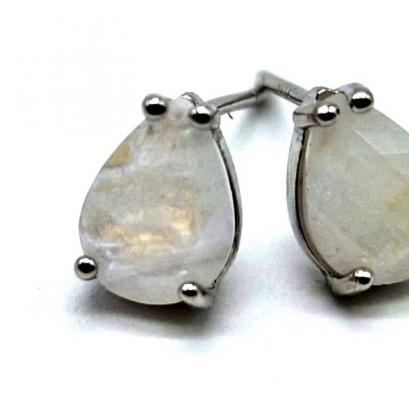 Boucles d'oreilles Argent 925 Pierre de Lune Larme