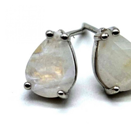 Boucles d'oreilles Argent 925 Pierre de Lune Larme