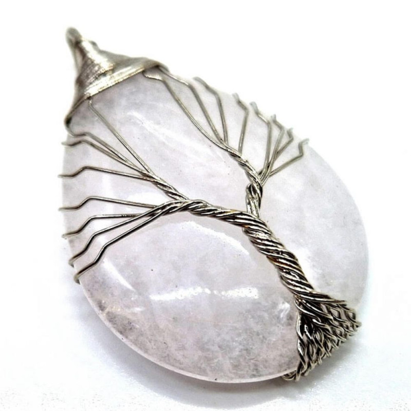 Pendentif Arbre de Vie - Cristal de Roche 4cm