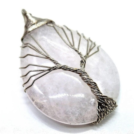 Pendentif Arbre de Vie - Cristal de Roche 4cm