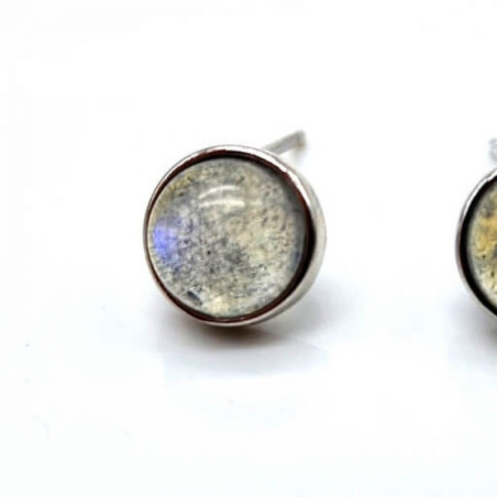 Boucles d'oreilles Argent 925  Labradorite ronde polie