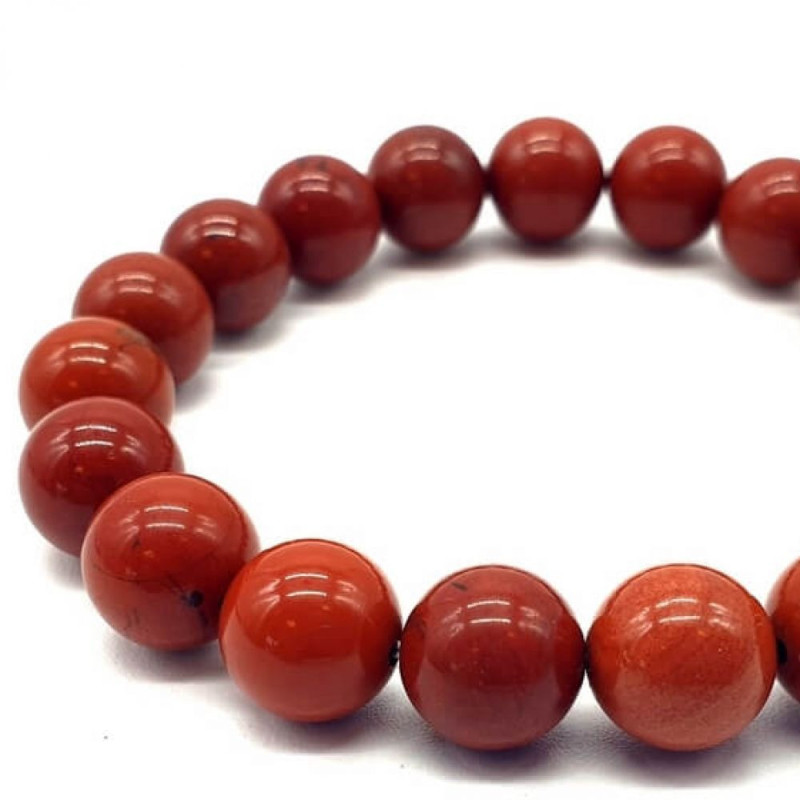 Bracelet Jaspe Rouge perles 10mm