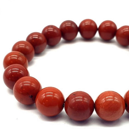 Bracelet Jaspe Rouge perles 10mm