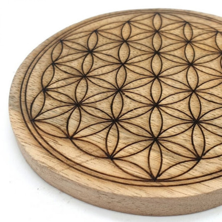 Dessous de Table Bois Fleur de Vie 20cm