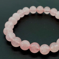 Bracelet Quartz Rose Perles...