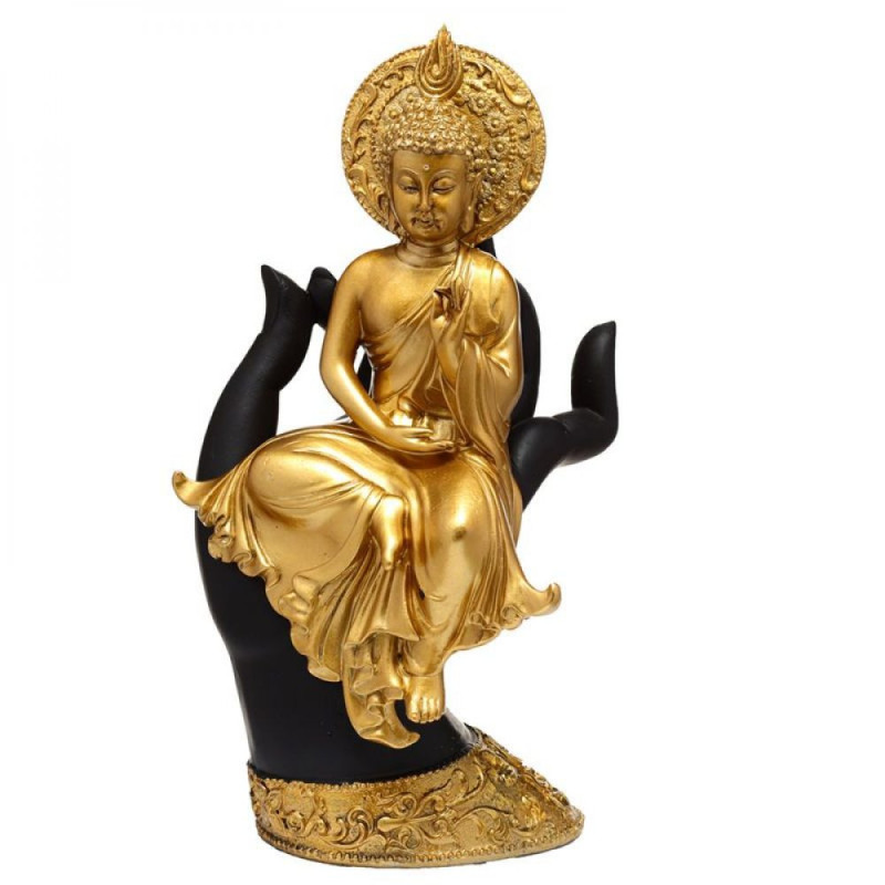 Figurine Bouddha Thailandais Doré sur Main