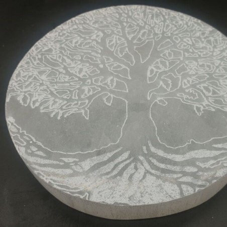 Plaque Sélénite Arbre de Vie Fin 10cm